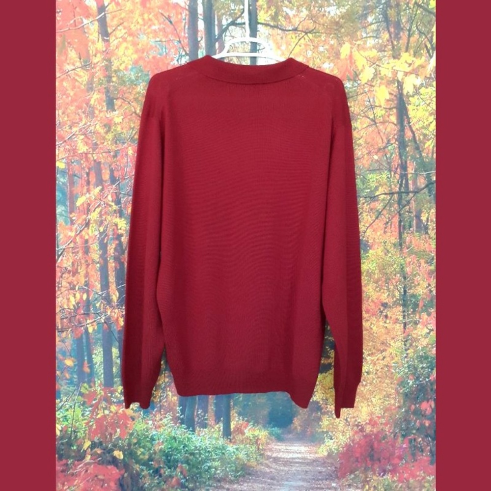 Jos. A. Banks Red Merino Wool Sweater Size Large - Picture 4 of 7